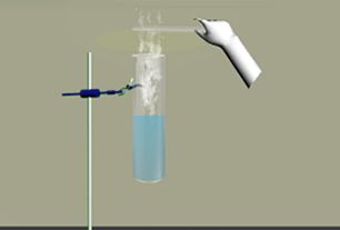 Combinaison de gaz ammoniac (composé) avec du chlorure d'hydrogène gazeux (composé)