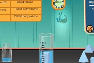 Estimating the volumes of irregular shaped solid objects by knowing the liquid volume