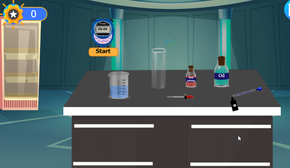 التفكير كالعلماء - ماء وزيت وملوّن طعام